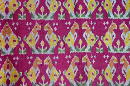 Hand-woven silk pink birds