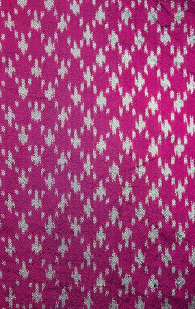 Silk hand-woven red and white striped flowers