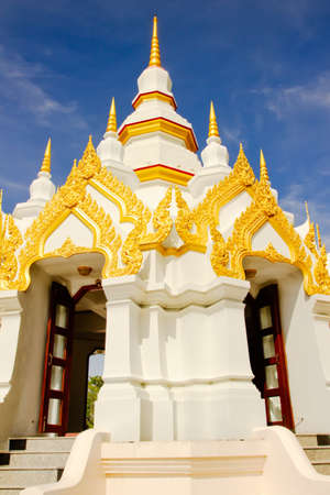 White Pagoda in Wat  Temple  Chedi  at  Wat lak mueang  Pattani Thailand の写真素材