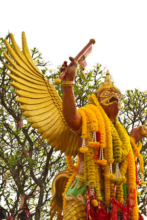 view  male Bird With A Human Head Wearing Gold,Songlkhla,Thailand の写真素材