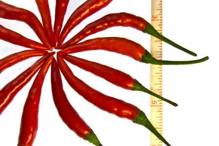 Art group chilli and a measurment tape  diet for health connceptの写真素材