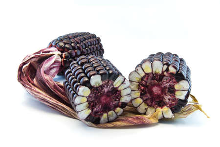 fresh corn on white background の写真素材