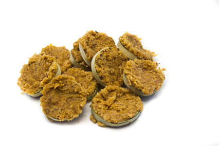 Thai rice cracker made by coconut and caramel の写真素材