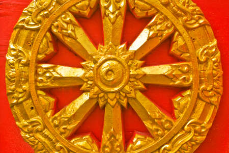 Gold Striped Red Background.の写真素材