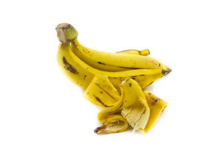 bananas bunch isolated on white background cutoutの写真素材