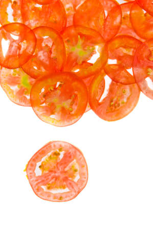 Fresh red tomatoes isolated on whiteの写真素材