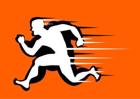 Fat man turning into Thin designed on orange background graphic .のイラスト素材