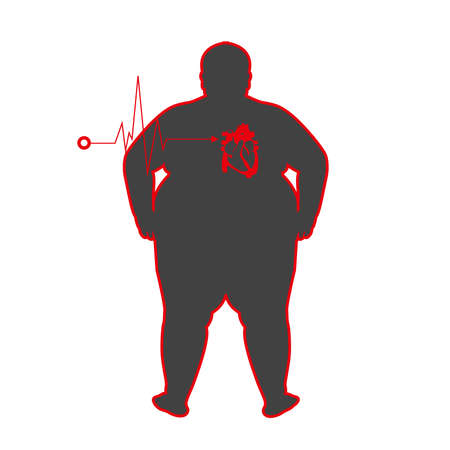 fat people with heart diseaseのイラスト素材