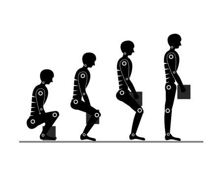 Safe handling and transportation of heavy items. Box and manのイラスト素材