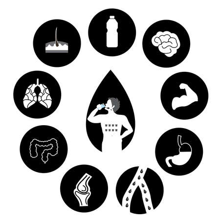 Water and human body infographicのイラスト素材
