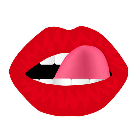 Woman licking lips.のイラスト素材