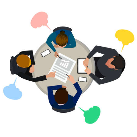 illustrator of planning session of cowokersのイラスト素材