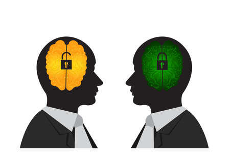 Illustration of an isolated head set with lock padsのイラスト素材