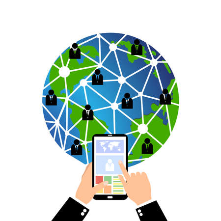 illustrator-business and Social network designのイラスト素材