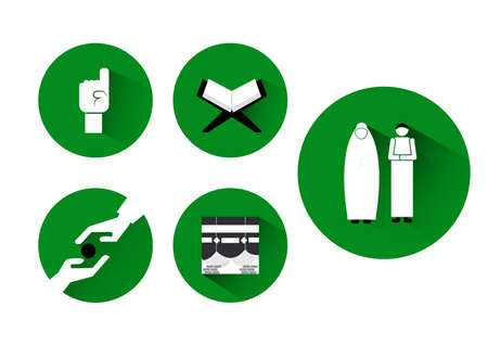 Set Of Ramadan Flat Iconsのイラスト素材
