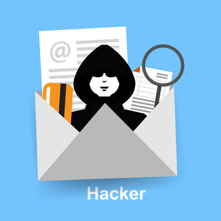 Spam mail and hacker security on letterのイラスト素材
