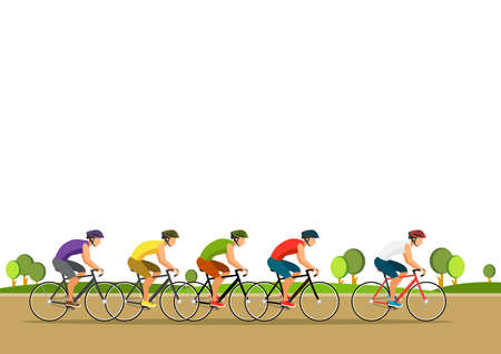 many man riding bike for health in park Background Vector Illustration.のイラスト素材