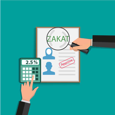 business hand donation zakat concept moslem islam count counting money.のイラスト素材