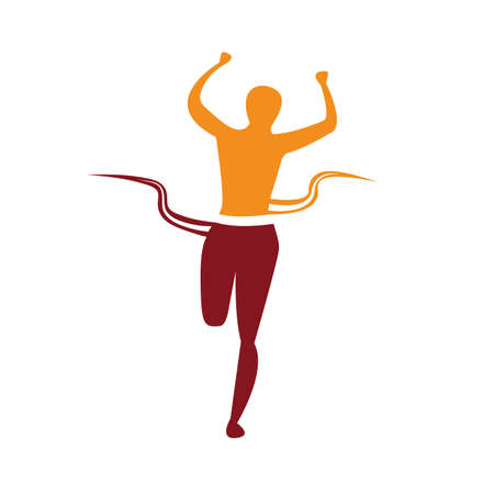 Man sprint running to win design.on white backgroundのイラスト素材