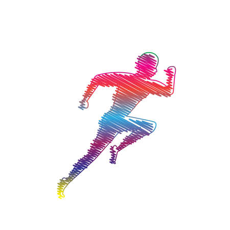 colorful Marathon the winner,white backgroundのイラスト素材