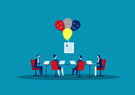 Human Resources, Recruitment Concept documents cards and posters. Vector illustration HR, hiring, application form for employment, Looking for atitiutのイラスト素材