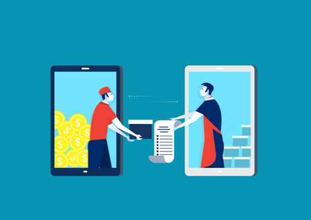Shopping on online shop store concept. and buy order from merchant on application on phone....