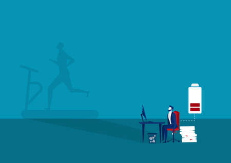 businessman wish exercise after hard work for add full energy ,Business concept of workload and...