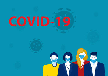 People wear masks protect from coronavirus vector.のイラスト素材