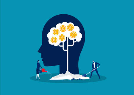 cash from money tree, income growing metaphor, investors strategy profitable success investment conceptのイラスト素材