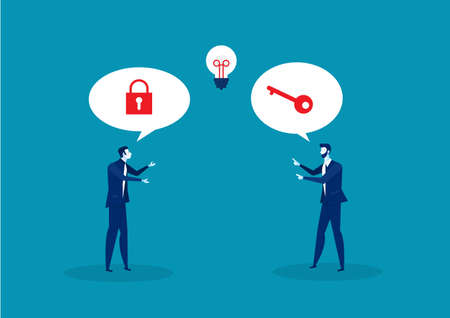 two business solving to key success concept vectorのイラスト素材