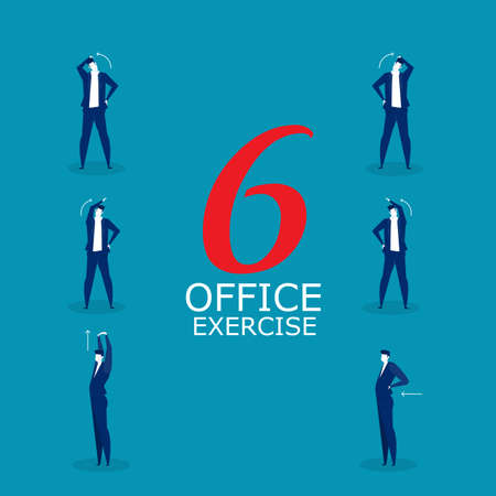 Exercises With Businessman protect office syndrome concept vector illustrator.のイラスト素材