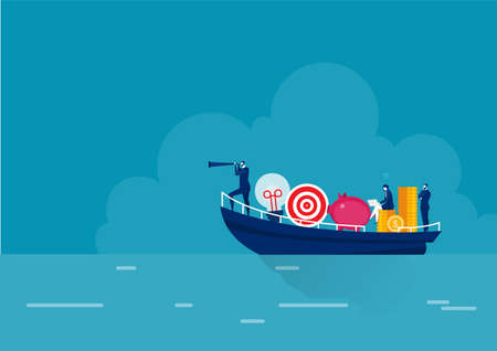 Business Coaching, Leadership and Guidance. Planning Strategy Concept.vector illustrator