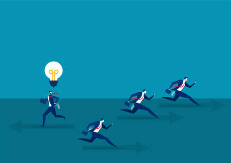 businessman running with Think different business direct concept to success Vector illustration.のイラスト素材