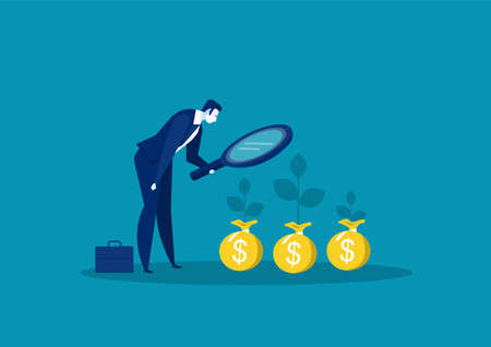 Business analyze and manage the investment.  profits,  investing plans,growth and Business success.のイラスト素材