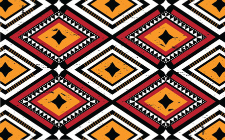 abstract seamless pattern geometrical textile design for background,wallpaper, wrapping paper, carpet,clothing,fabric,Vector illustration.のイラスト素材