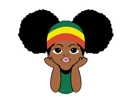 Kids Peeking Afro Girls Peekaboo Vector illustrationのイラスト素材
