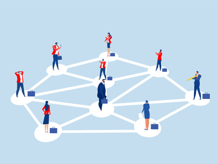 Connecting people.  Communication and interaction for businessman connections Vector illustrationのイラスト素材