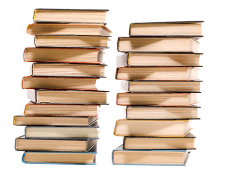 Two piles of booksの写真素材