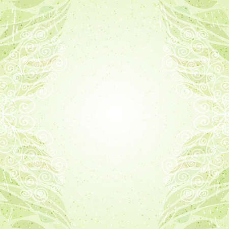 Vintage abstract green floral card verticalのイラスト素材