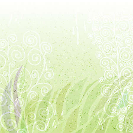 Vintage green abstract floral backgroundのイラスト素材