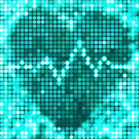 round blue mosaic spots heart with pulseのイラスト素材