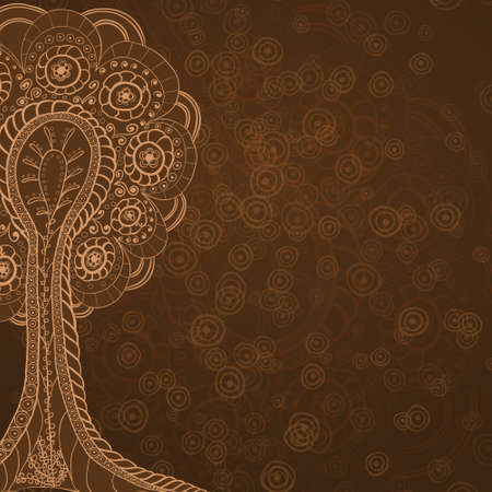 Abstract brown tree leftのイラスト素材