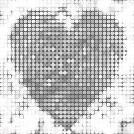 round silver mosaic spots heartのイラスト素材