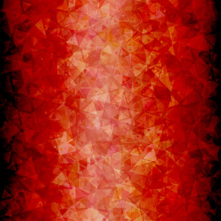 Abstract red black triangle vector background with blackout at left and right sides.のイラスト素材