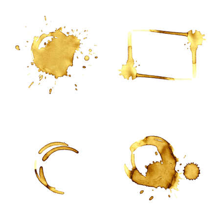Coffee blots on white background. Vector illustration.のイラスト素材