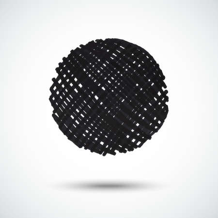 Vector handmade marker stripes. Black circle grunge design element.のイラスト素材