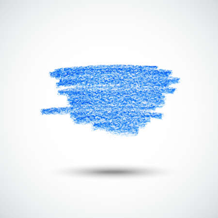 Vector handmade crayon stripes. Blue grunge design element.のイラスト素材