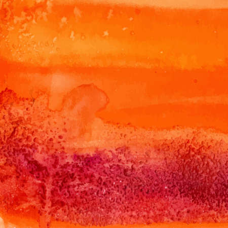 Vector red orange sanded watercolor texture. Grunge template for your design. Composition for scrapbooking.のイラスト素材