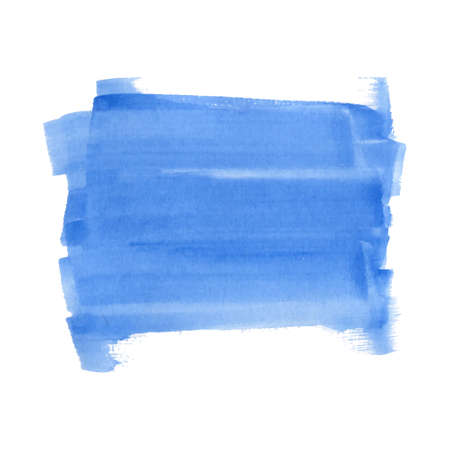 Abstract watercolor art hand drawn isolated on white background. Blue watercolor rectangle striped spot. Vector illustration.のイラスト素材