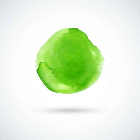 Green hand drawn watercolor circleのイラスト素材